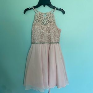 girls pink formal dress